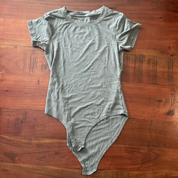 Classic Women's Short Sleeve Bodysuit - Black, White, Green - Picture 2 of 4